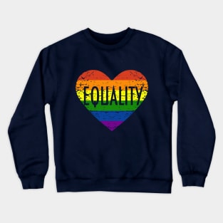 Equality Rainbow LGBT Pride Flag Heart Crewneck Sweatshirt